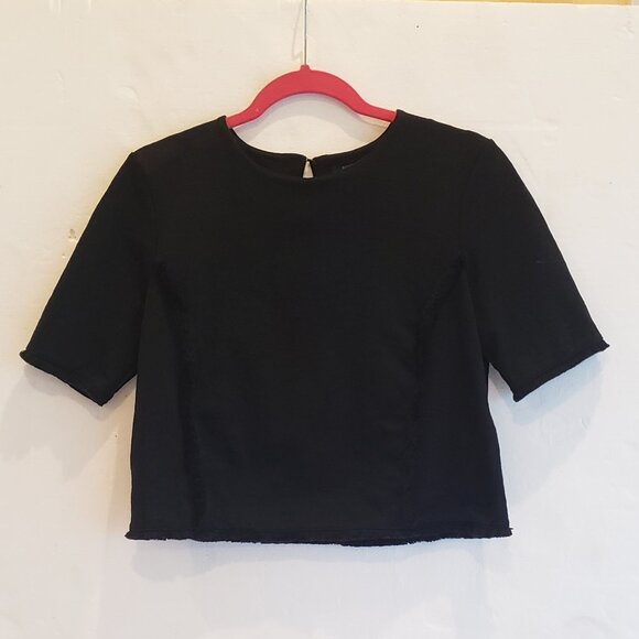 Banana Republic Black Short Sleeve Top with Textured detailing - Picture 3 of 10